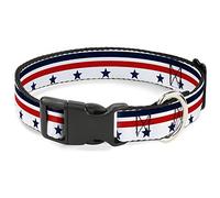 Buckle-Down PC-W30191-NL - Collar de plástico con Clip, 1/2" de Ancho, Cuello Grande de 22,86 cm, Americana
