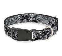 Buckle-Down PC-W30268-L - Cuello de plástico con Pinza, diseño de Calaveras, 2,54 cm de Ancho