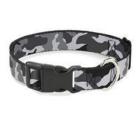 Buckle-Down PC-W30301-WM Camo - Collar con Clip de plástico Blanco, Ancho mediano/16-23