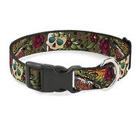 Buckle-Down PC-W30407-NL Death Before Dishonor Olive - Collar con Clip de plástico (tamaño Grande), Color Verde
