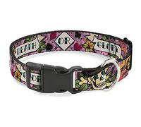 Buckle-Down PC-W30411-NS - Collar con Clip de plástico Rosa para la Muerte o la Gloria, tamaño pequeño