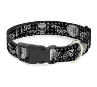 Buckle-Down PC-W30429-WS - Cuello de plástico con Pinza, diseño de Calaveras, 3,8 cm de Ancho