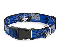 Buckle-Down PC-W30477-WM - Cuello de plástico con Pinza, diseño de Calaveras, 3,81 cm de Ancho, 40,64 cm de Cuello, Mediano