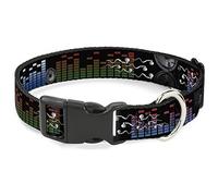 Buckle-Down PC-W30511-WS - Cuello Redondo de plástico con Forma de Clip, Ondas de Sonido, 3,8 cm de Ancho