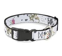 Buckle-Down PC-W30609-L - Collar de plástico con Clip, diseño Floral, 2,54 cm de Ancho, Cuello Grande de 15-26 Pulgadas