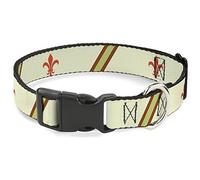 Buckle-Down PC-W30635-M Fleur de lis - Cuello Redondo (Ancho de 2,54 cm, tamaño Mediano)