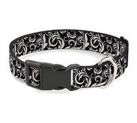Buckle-Down PC-W30638-NL Filigrana Azul Marino Caqui plástico Clip Collar, Estrecho grande/9-15
