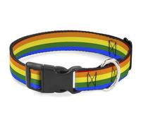 Buckle-Down PC-W30693-M - Collar con Clip de plástico, diseño de la Bandera de Gay Pride Rainbow, tamaño mediano/11-17