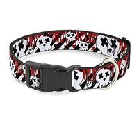 Buckle-Down PC-W30750-WL - Collar de plástico con Clip, diseño de Calaveras, 3,8 cm de Ancho, Cuello de 45,7 a 81,2 cm