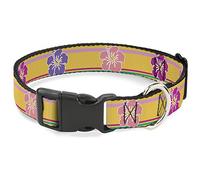 Buckle-Down PC-W30864-NM - Collar de plástico con Clip, diseño de Hibisco, 1,27 cm de Ancho, Cuello: 20,32 cm, Mediano