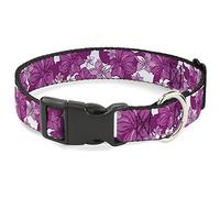 Buckle-Down PC-W30872-WL - Collar de plástico con Clip, diseño de Hibisco, 3,8 cm de Ancho, 45,7 a 81,2 cm, Cuello Grande