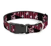 Buckle-Down PC-W31241-S- Collar de plástico con Clip, diseño de Amor y corazón, 2,5 cm de Ancho, para Cuello de 22,86 a 38,1 cm, tamaño pequeño