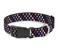 Buckle-Down PC-W31312-NL - Collar de plástico con Clip, diseño de Estrellas, 1/2" de Ancho, para Cuello de 22,86 a 38,1 cm
