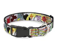 Buckle-Down PC-W31333-WL - Collar de plástico con Pinza, diseño de Calaveras, 3,8 cm de Ancho, Cuello de 45,7 a 81,2 cm