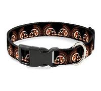 Buckle-Down PC-W31388-S- Collar de plástico con Clip, diseño de Calaveras, 2,5 cm de Ancho, Cuello pequeño
