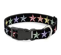 Buckle-Down PC-W31404-S- Collar de plástico con Clip, Estrella náutica, 2,5 cm de Ancho, Cuello pequeño
