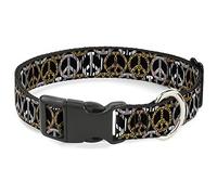 Buckle-Down PC-W31609-S- Cuello de plástico con Pinza, para Peace, 2,54 cm de Ancho, 22,86 a 38,1 cm, tamaño pequeño
