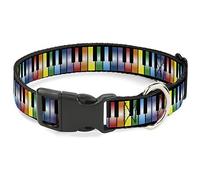 Buckle-Down PC-W31645-WM - Collar de plástico con Clip, Piano, 3,8 cm de Ancho, Cuello Mediano, 40,64 cm