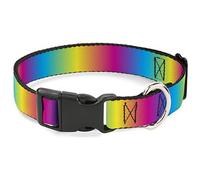 Buckle-Down PC-W31832-S- Collar de plástico con Clip, arcoíris, 2,5 cm de Ancho, Cuello pequeño