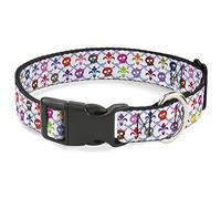Buckle-Down PC-W31901-NS - Cuello de plástico con Pinza, diseño de Calaveras, 1,27 cm de Ancho, 15,24 a 22,86 cm
