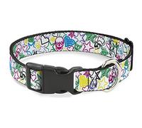 Buckle-Down PC-W31926-WL - Collar de plástico con Pinza, diseño de Calaveras, 3,8 cm de Ancho, 45,7 a 81,2 cm, Cuello Grande