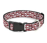 Buckle-Down PC-W31928-L - Cuello de plástico con Pinza, diseño de Calaveras, 2,54 cm de Ancho, Talla Grande