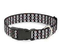Buckle-Down PC-W31929-WL - Collar de plástico con Clip, diseño de Calaveras, 3,8 cm de Ancho, Cuello de 45,7 a 81,2 cm