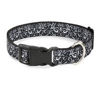 Buckle-Down PC-W31965-WL - Collar de plástico con Clip, diseño de Calaveras, 3,8 cm de Ancho, Cuello de 45,7 a 81,2 cm