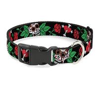 Buckle-Down PC-W31996-WL - Collar de plástico con Clip, diseño de Calaveras de azúcar, 3,81 cm de Ancho, Cuello de 45,72 a 81,28 cm