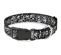 Buckle-Down PC-W32044-L - Cuello de plástico con Clip de Color Negro y Blanco, 2,5 cm de Ancho