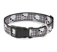 Buckle-Down PC-W32051-WM - Cuello de plástico con Pinza, diseño de Calaveras, 3,8 cm de Ancho, 40,6 a 58,4 cm, tamaño Mediano