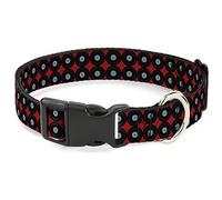 Buckle-Down PC-W32239-WL - Collar de plástico con Clip, Discos de Vinilo, 3,8 cm de Ancho, Cuello de 45,7 a 81,2 cm