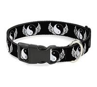 Buckle-Down PC-W32504-WL - Collar de plástico con Clip, Yin Yang, 3,8 cm de Ancho, Cuello de 45,7 a 81,2 cm