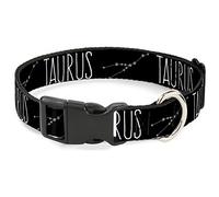 Buckle-Down PC-W32644-WM - Collar de plástico con Clip, diseño del Signo del Zodiaco Taurus, 3,8 cm de Ancho, Cuello Mediano de 40,6 a 58,4 cm