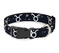Buckle-Down PC-W32645-WM - Collar de plástico con Clip, diseño del Signo del Zodiaco Taurus, 3,8 cm de Ancho, Cuello Mediano de 40,6 a 58,4 cm