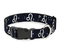 Buckle-Down PC-W32654-WM - Collar de plástico con Clip, diseño de Zodiac Leo, 3,8 cm de Ancho, Cuello Mediano de 40,6 a 58,4 cm