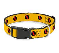 Buckle-Down PC-WFL011-NM - Collar con Clip de plástico con Logotipo de Flash Amarillo/Negro/Rojo, 1,27 cm de Ancho, Cuello-Mediano de 20,32 cm