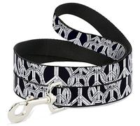 Buckle-Down Peace Sketch Negro/Blanco Pet Leash, 6" x 1.5"