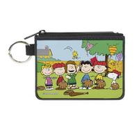 Buckle-Down Peanuts - Cartera con cremallera, pose de grupo de béisbol para patio trasero, lona, Varios colores, XS, Casual