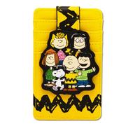 Buckle-Down Peanuts - Cartera para tarjetas de identificación, cartera de personajes, color amarillo, piel vegana