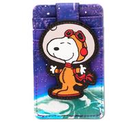Buckle-Down Peanuts - Cartera para tarjetas de identificación, diseño de astronauta Snoopy Pose Blues, piel vegana