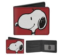 Buckle-Down Peanuts Worldwide LLC - Cartera Plegable, Peanuts Snoopy Smiling Profile Pose Rojo, Cuero Vegano, Rojo, 4 x 3.5 Pulgadas, Casual