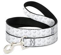 Buckle-Down Pelota de Golf hoyuelos Blancos Pet Leash, 6" x 1"