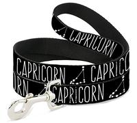 Buckle-Down Pet Leash, 10,16 cm x 2,54 cm, Zodiaco Capricornio/Constellación Negro/Blanco