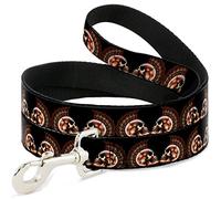 Buckle-Down Pet Leash, 4 'x 1/2", Mohawk Skulls-No Star