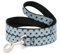 Buckle-Down Pet Leash, 4' x 1/2", Palm Trees & Waves Monogram Azules/Blanco