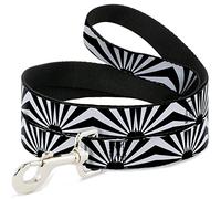 Buckle-Down Pet Leash, 4' x 1/2", Sol Naciente Blanco/Negro