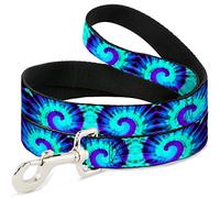 Buckle-Down Pet Leash, 4' x 1.5", Corbata Dye Swirl Morado/Azules