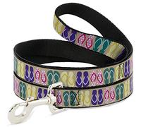 Buckle-Down Pet Leash, 4' x 1.5", Flip Flops 5 C/U Arena Multicolor