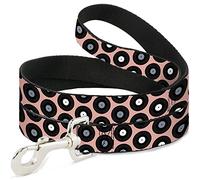 Buckle-Down Pet Leash, 4" x 1", vinilos Registro Tan/Negro/Gris/Blanco